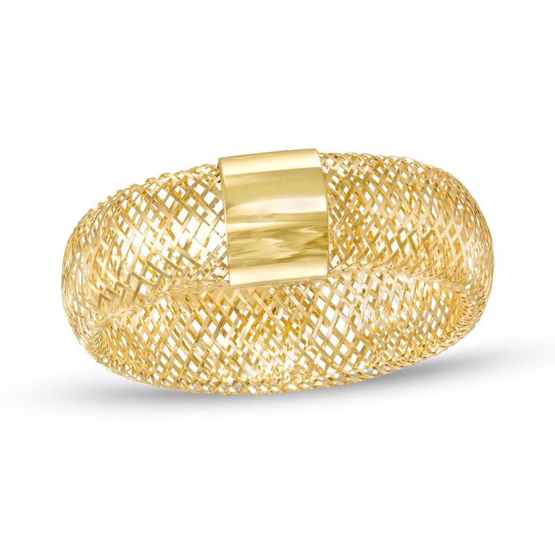 Made in Italy 5mm Mesh Ring in 10K Solid Mesh and Sheet Gold - Size 7