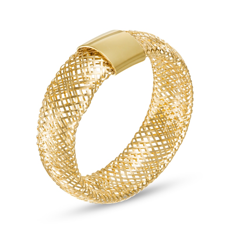 Made in Italy 5mm Mesh Ring in 10K Solid Mesh and Sheet Gold - Size 7