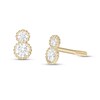 Thumbnail Image 1 of Cubic Zirconia Duo Bead Frame Stud Earrings in 10K Gold