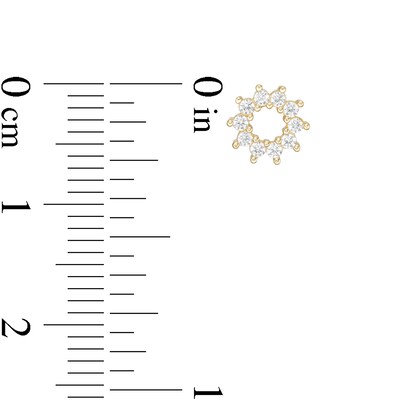 10K Gold CZ Sunburst Outline Studs