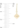 Cubic Zirconia Square Dangle Drop Earrings in 10K Gold
