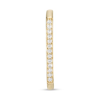 Cubic Zirconia Curved Bar Stud Earring in 10K Gold