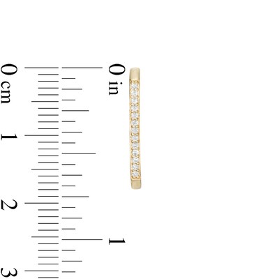 Cubic Zirconia Curved Bar Stud Earring in 10K Gold