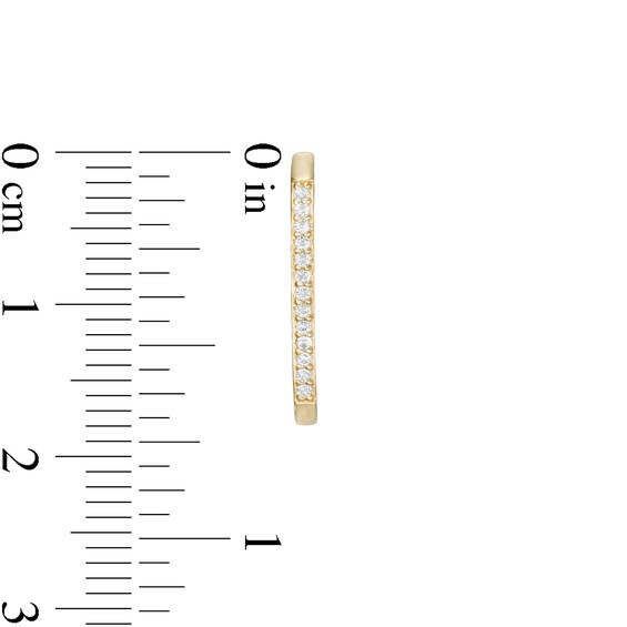 Cubic Zirconia Curved Bar Stud Earring in 10K Gold
