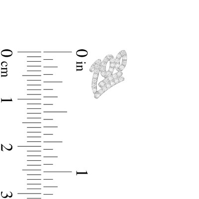 Cubic Zirconia "100" Emoji Stud Earrings in 10K Gold