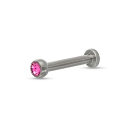 016 Gauge Pink Crystal Labret in Solid Titanium - 5/16&quot;