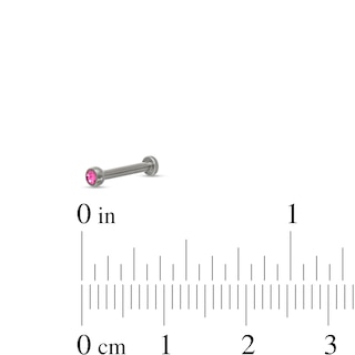 Titanium Pink Crystal Stud - 16G 5/16"