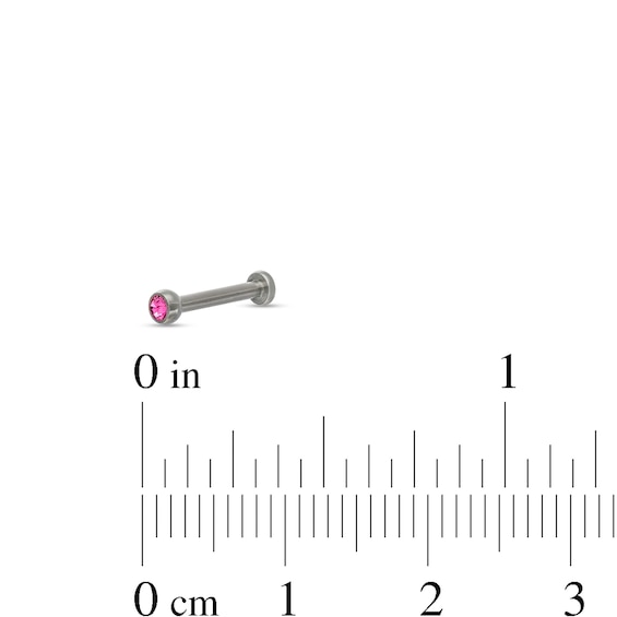 Titanium Pink Crystal Stud - 16G 5/16"