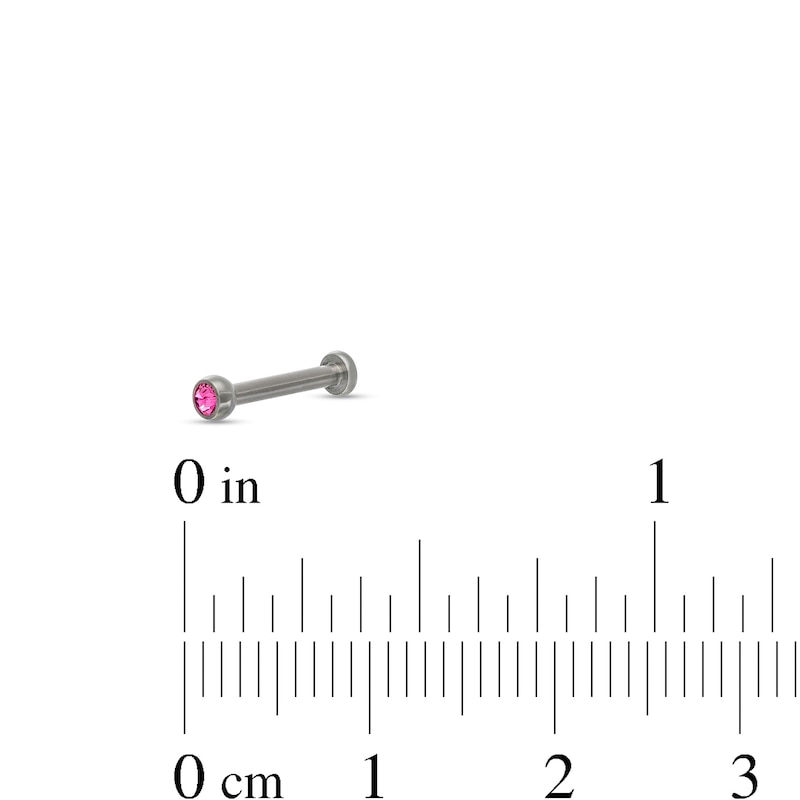Main Image 2 of Titanium Pink Crystal Stud - 16G 5/16"
