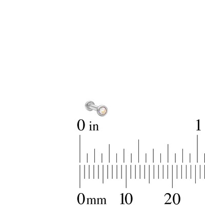 Solid Titanium Iridescent Crystal Stud - 16G 5/16"
