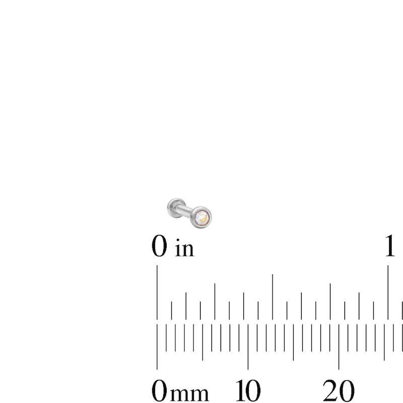 Main Image 2 of Titanium Iridescent Crystal Stud - 16G 5/16"