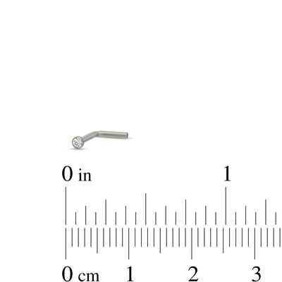 Titanium Crystal Bezel-Set L-Shaped Nose Stud