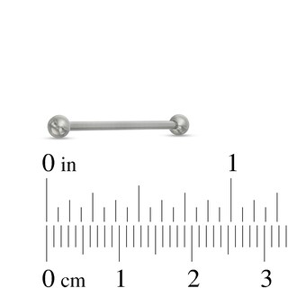 Solid Titanium Industrial Barbell - 14G 1 1/2"