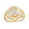 Thumbnail Image 1 of Cubic Zirconia Frame Jesus Head Ring in 10K Gold - Size 10
