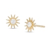 Thumbnail Image 0 of Cubic Zirconia Bead Sun Stud Earrings in 10K Gold