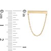 Sideways Bar with Chain Stud Earrings in 10K Gold