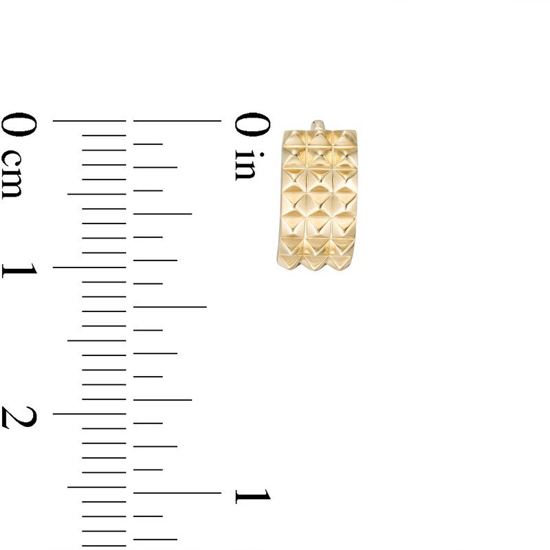 Main Image 2 of 10mm Triple Row Spike Hoop Earrings in 10K Gold