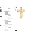 Cubic Zirconia Cross-Shape Huggie Hoop Earrings in 10K Gold