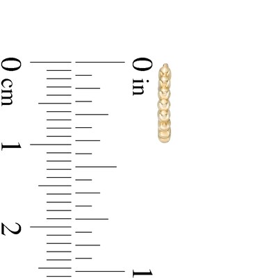 7.5mm Bead Huggie Hoop Earrings in 10K Gold