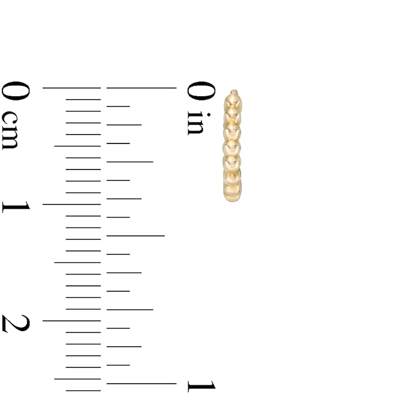 7.5mm Bead Huggie Hoop Earrings in 10K Gold