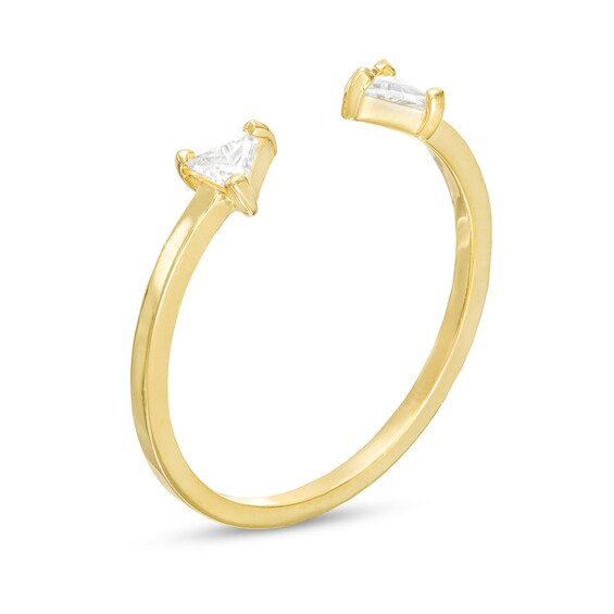 Triangle-Shape Cubic Zirconia Open Shank Ring in 10K Gold - Size 7