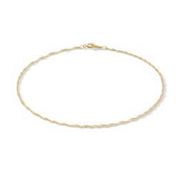 025 Gauge Singapore Chain Anklet in 10K Solid Gold - 10&quot;