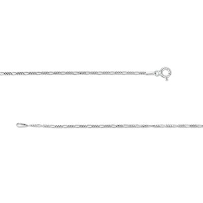 Made in Italy 040 Gauge Solid Figaro Chain Necklace in Sterling Silver – 20"