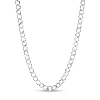 Made in Italy 120 Gauge Diamond-Cut Solid Curb Chain Necklace in Sterling Silver – 24"