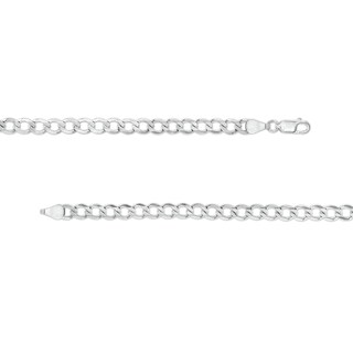 Made in Italy 120 Gauge Diamond-Cut Solid Curb Chain Necklace in Sterling Silver – 24"