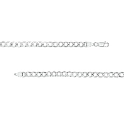 Made in Italy 120 Gauge Diamond-Cut Solid Curb Chain Necklace in Sterling Silver – 24"