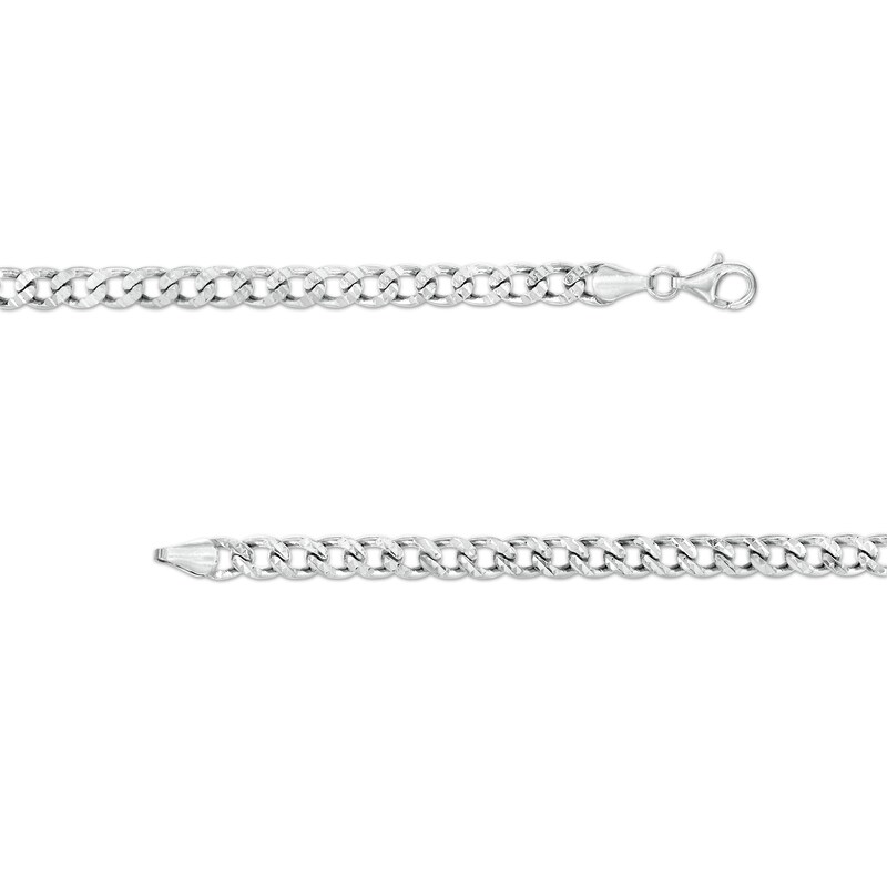 Main Image 2 of Sterling Silver Curb Chain Made in Italy – 20"