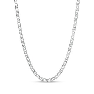Made in Italy 100 Gauge Solid Mariner Chain Necklace in Sterling Silver – 22"