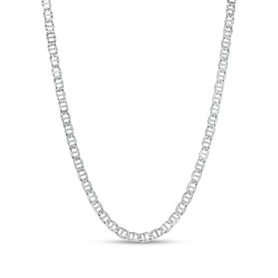 Made in Italy 100 Gauge Solid Mariner Chain Necklace in Sterling Silver – 22"