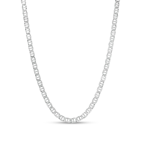 Made in Italy 100 Gauge Solid Mariner Chain Necklace in Sterling Silver – 22"