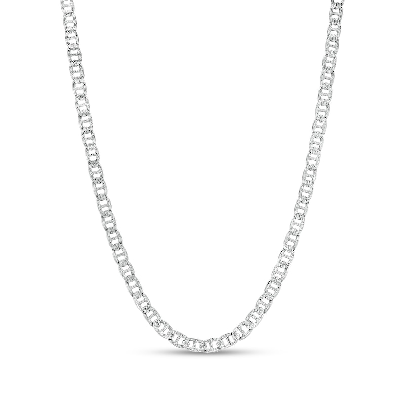 Made in Italy 100 Gauge Solid Mariner Chain Necklace in Sterling Silver – 22"