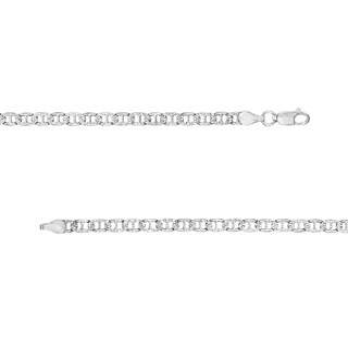 Made in Italy 100 Gauge Solid Mariner Chain Necklace in Sterling Silver – 22"