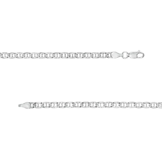 Made in Italy 100 Gauge Solid Mariner Chain Necklace in Sterling Silver – 22"