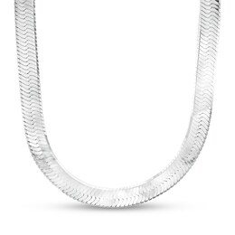 Made in Italy 120 Gauge Solid Herringbone Chain Necklace in Sterling Silver – 20&quot;