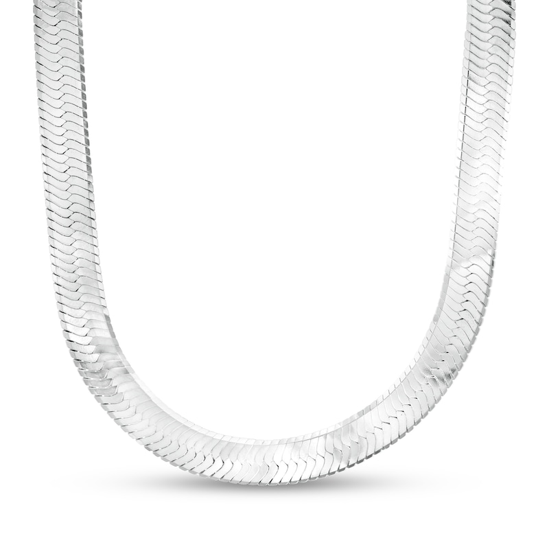 Made in Italy 120 Gauge Solid Herringbone Chain Necklace in Sterling Silver – 20"