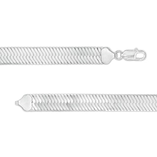 Made in Italy 120 Gauge Solid Herringbone Chain Necklace in Sterling Silver – 20"