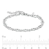 Thumbnail Image 2 of Made in Italy 210 Gauge Solid Curb Chain and Heart Outline Alternating Bracelet in Sterling Silver - 8&quot;