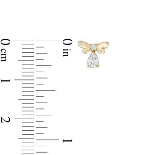 Child's Cubic Zirconia Dragonfly Drop Earrings in 10K Gold