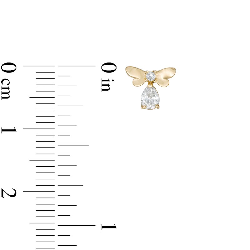 Main Image 2 of Child's Cubic Zirconia Dragonfly Drop Earrings in 10K Gold