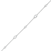 Thumbnail Image 1 of Oval and Round Cubic Zirconia Alternating Station Anklet in Sterling Silver - 10"