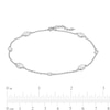 Thumbnail Image 2 of Oval and Round Cubic Zirconia Alternating Station Anklet in Sterling Silver - 10"