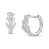 Thumbnail Image 1 of Cubic Zirconia Graduated "V" Trio Huggie Hoop Earrings in Sterling Silver