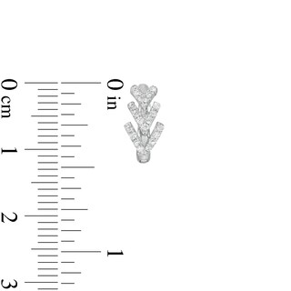 Cubic Zirconia Graduated "V" Trio Huggie Hoop Earrings in Sterling Silver
