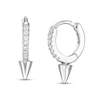Thumbnail Image 1 of Cubic Zirconia Spike Huggie Hoop Earrings in Sterling Silver