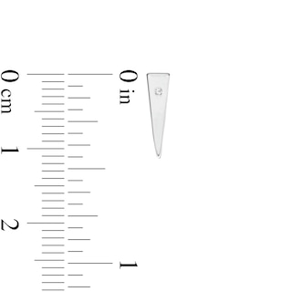 Cubic Zirconia Solitaire Elongated Triangle Stud Earrings in Sterling Silver