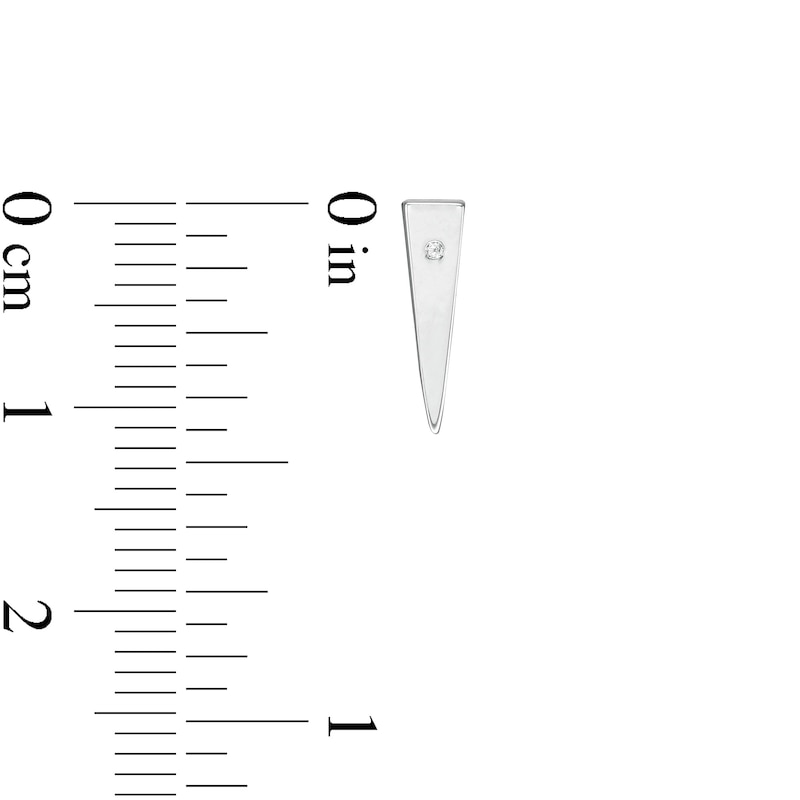 Main Image 2 of Cubic Zirconia Solitaire Elongated Triangle Stud Earrings in Sterling Silver